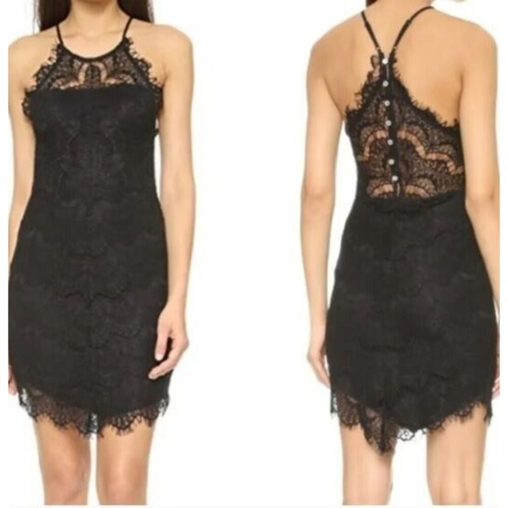 Free People Intimately Black Lace Dress Womens Size XS Party Casual Beach EUC